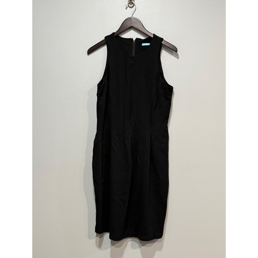 J. McLaughlin Womens Black‎ Ponte Knit Sleeveless Sheath Dress L career office